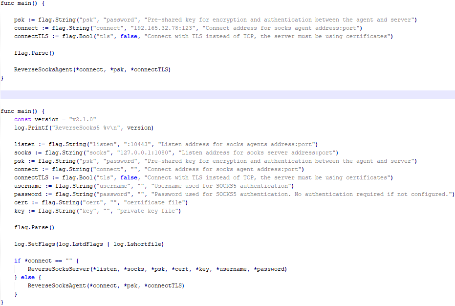 Различия между восстановленной основной функцией троянца и исходным кодом проекта на GitHub