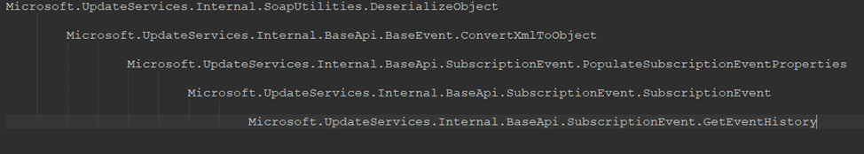Стек вызовов уязвимого обработчика