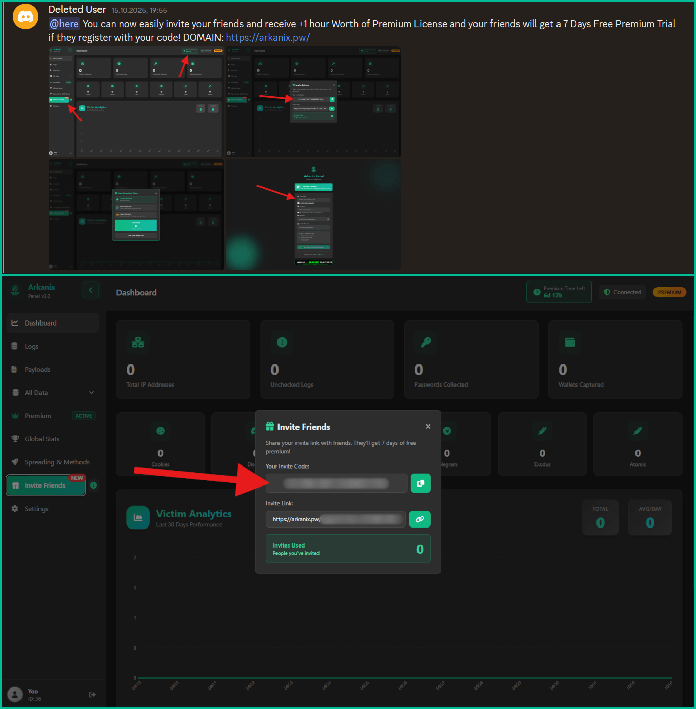 Реферальная программа и соответствующие элементы интерфейса в панели управления