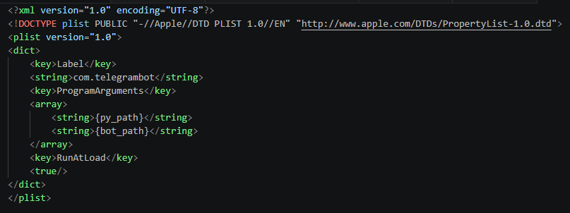 .plist-файл агента com.telegrambot.plist