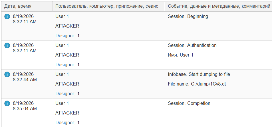 Создание дампа информационной базы
