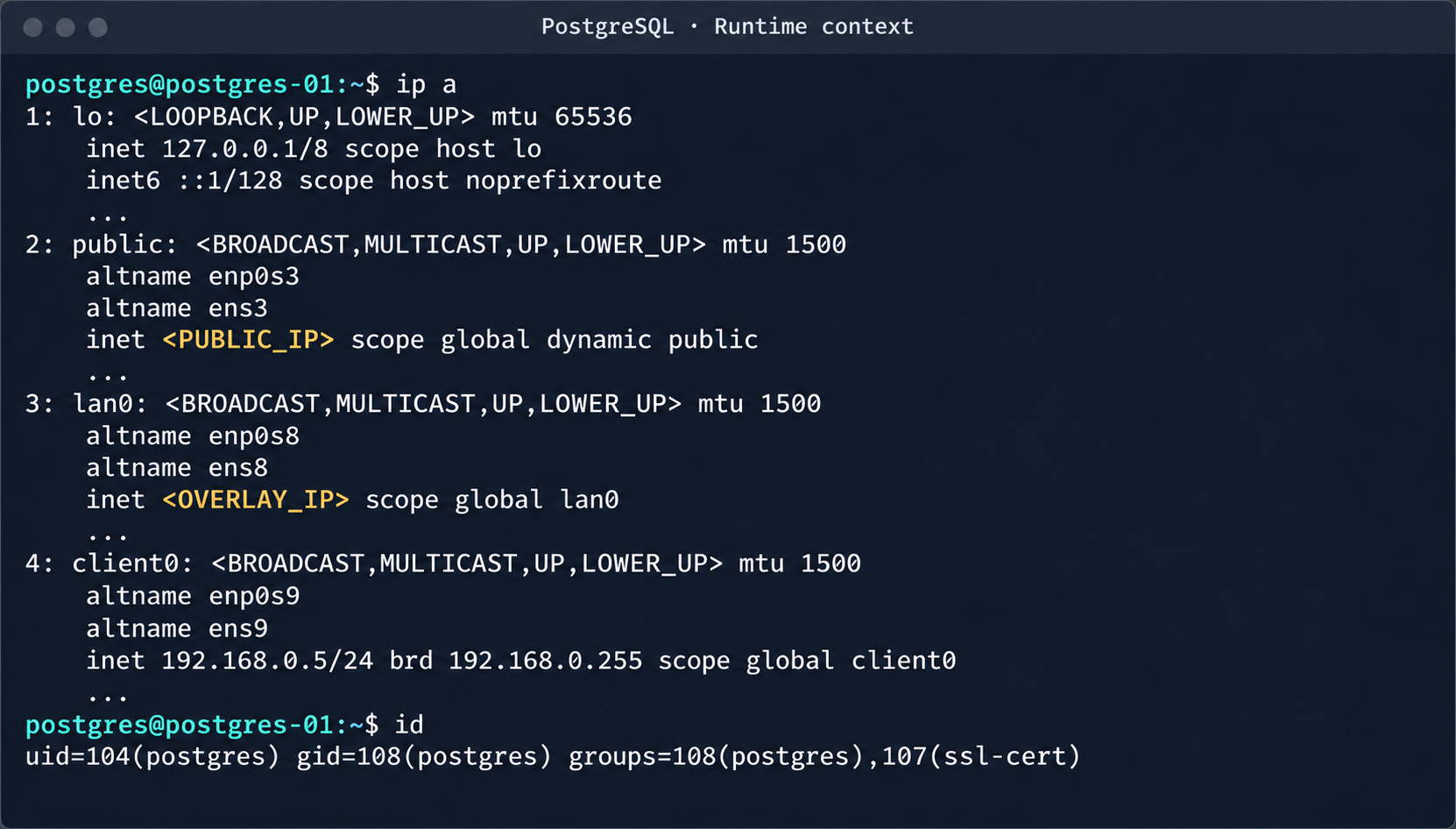 isolation-bypass13 Контекст процесса PostgreSQL и сетевые интерфейсы узла