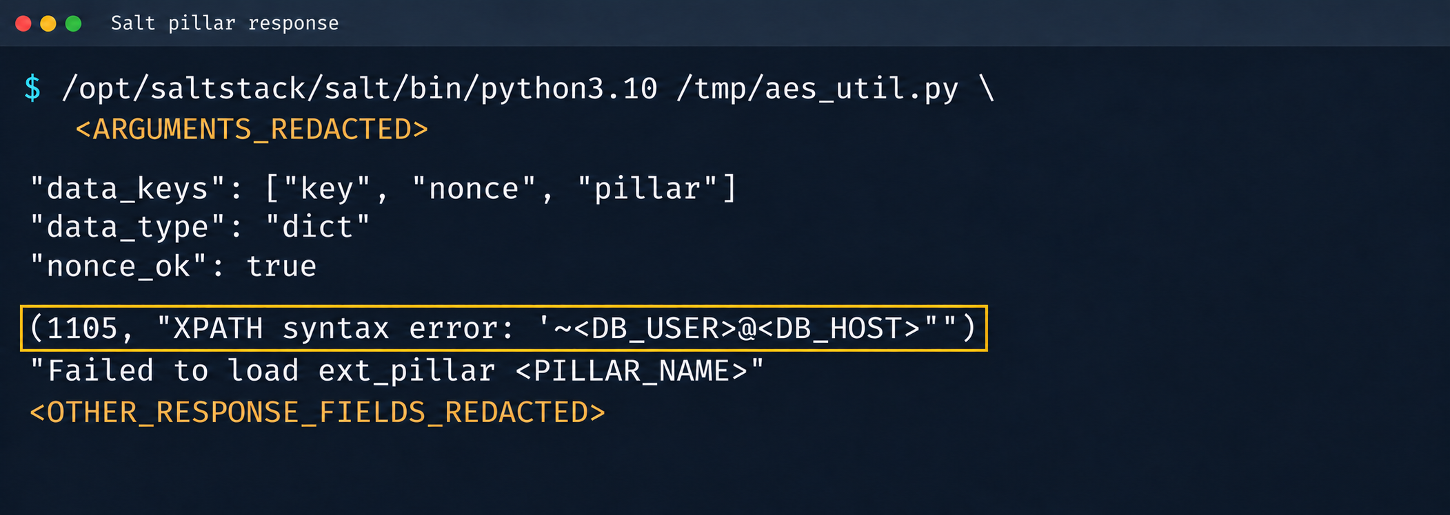 isolation-bypass17 Ошибка базы данных при обработке pillar
