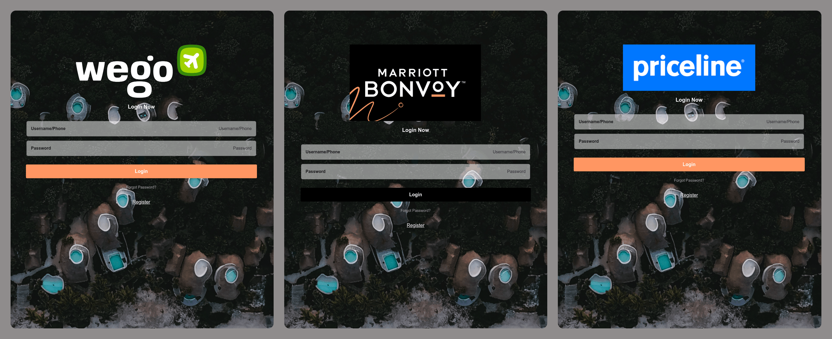 Ejemplos de sitios de phishing que imitan recursos del ámbito del turismo y los viajes