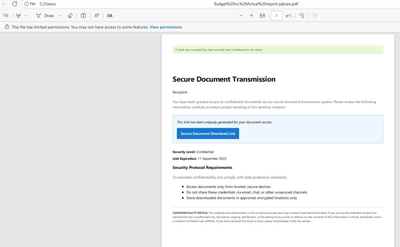 Archivo PDF después de ingresar la contraseña