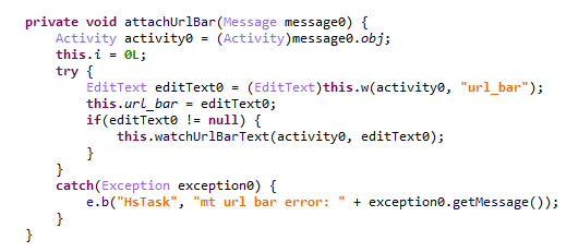 Búsqueda del elemento de texto url_bar