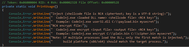 Uso del cargador de shellcode cdg.exe