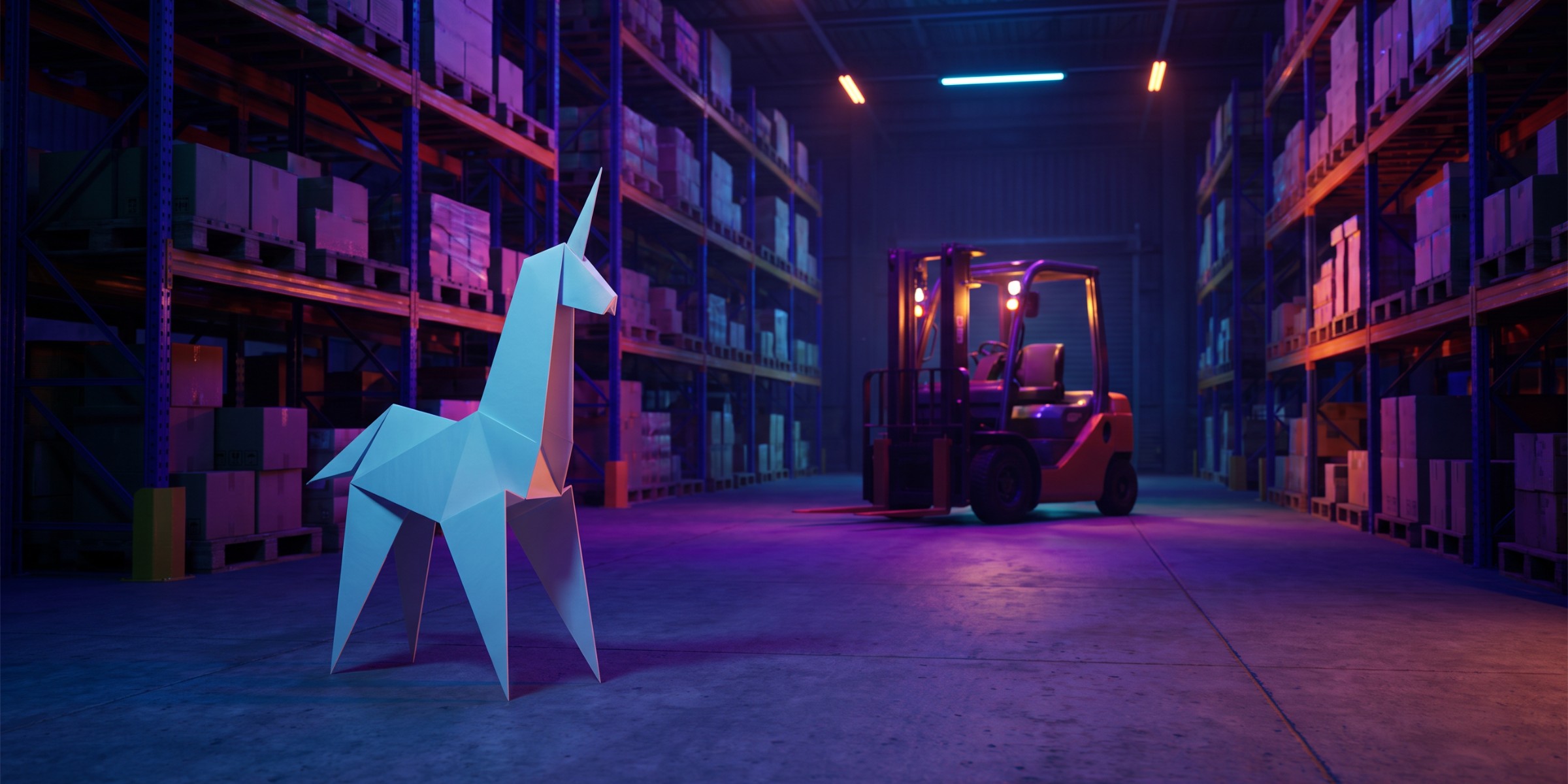 Las aventuras de un unicornio de papel en las entrañas de un almacén moderno