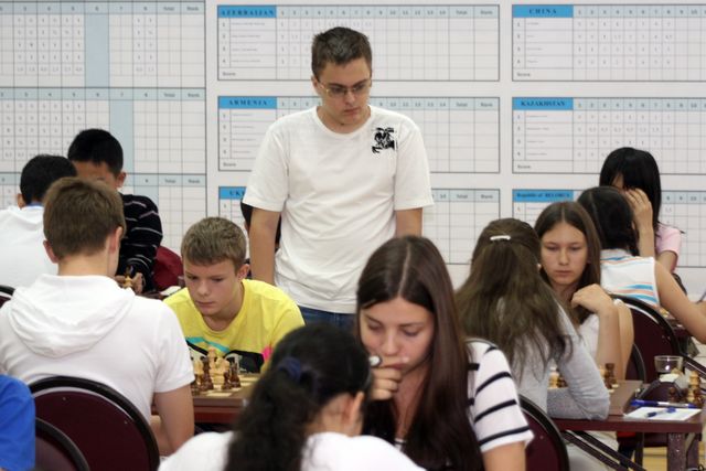 Mikhail at a chess tournament