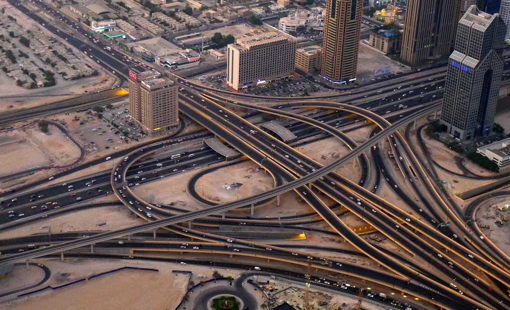 Ariel view of Dubai highway