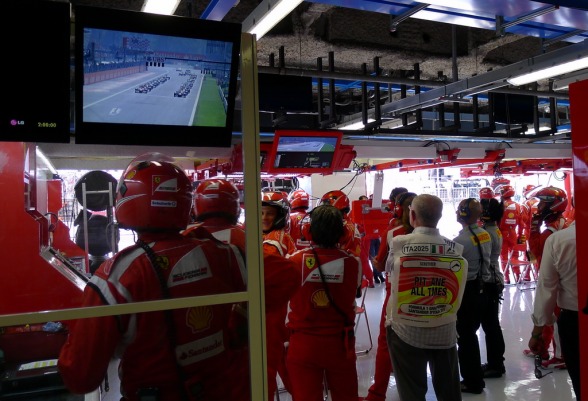 Garage view at Monza 2011