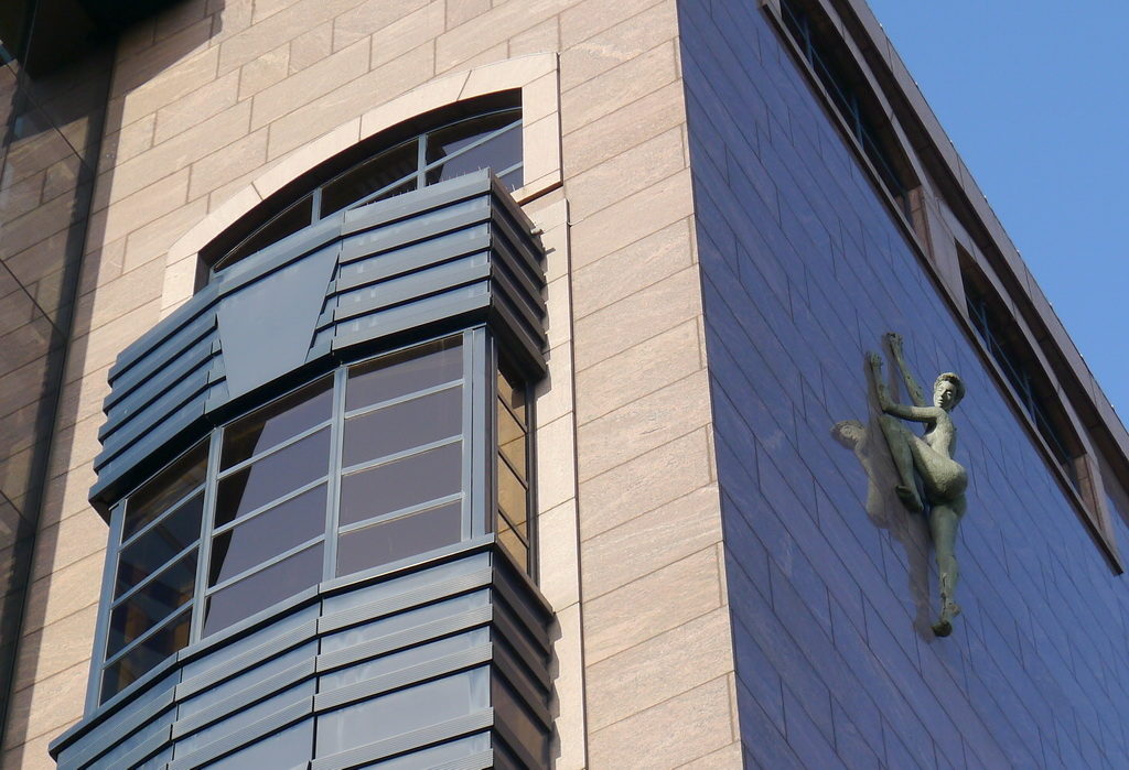 Statue on building in Dublin