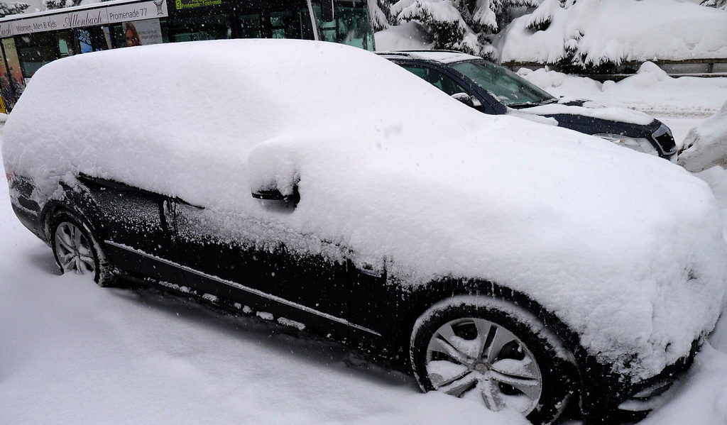 Snowfall in Davos