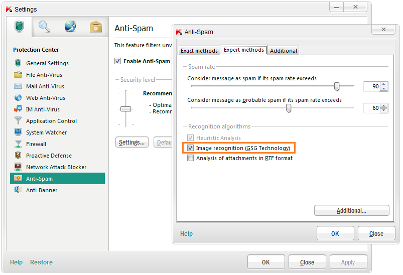 Kaspersky Settings