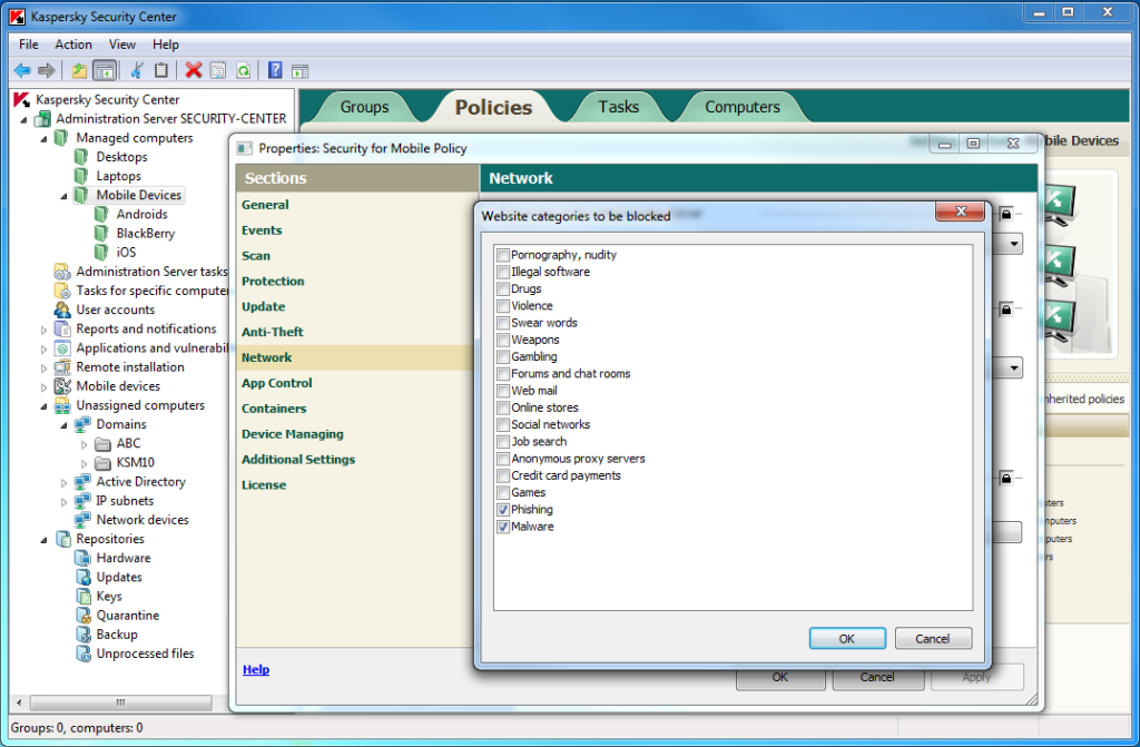 Kaspersky Mobile Device Management