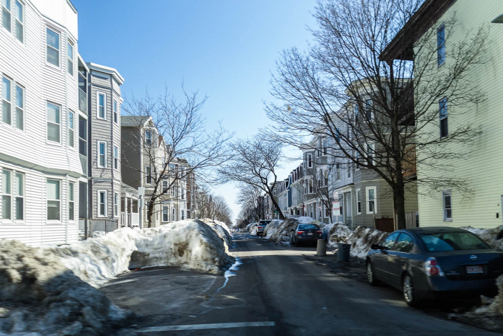 Piles of snow in Boston