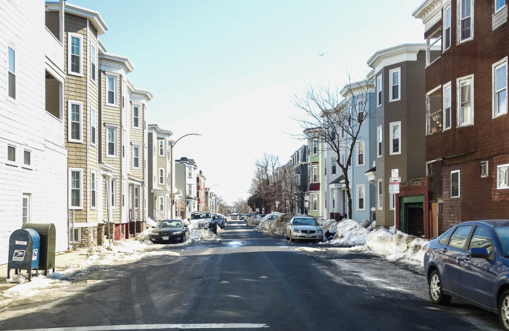 Piles of snow in Boston