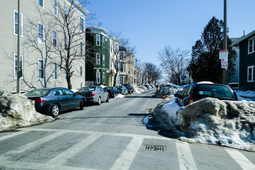 Piles of snow in Boston