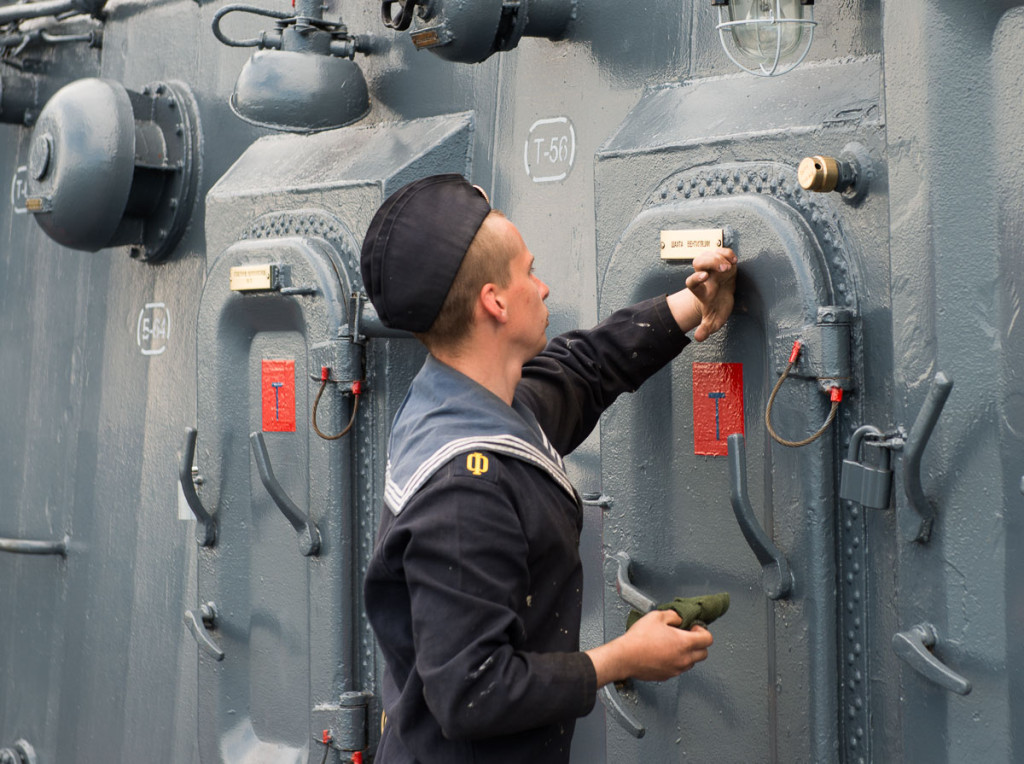 Anything at all on board made bronze or copper is duly buffed to a gleaming shine