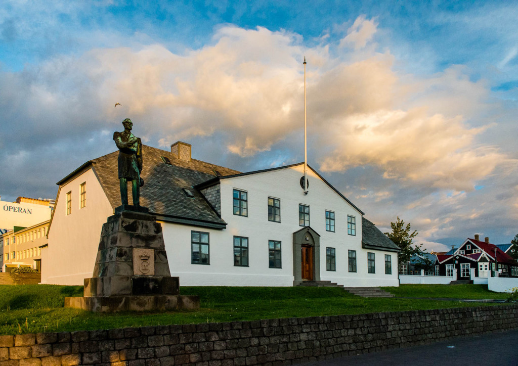 Midnight sun in Reykjavik, Iceland