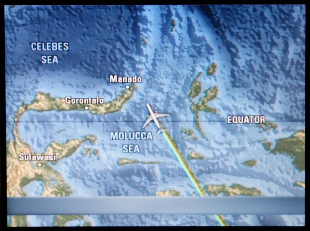 Our flight crossing the Equator