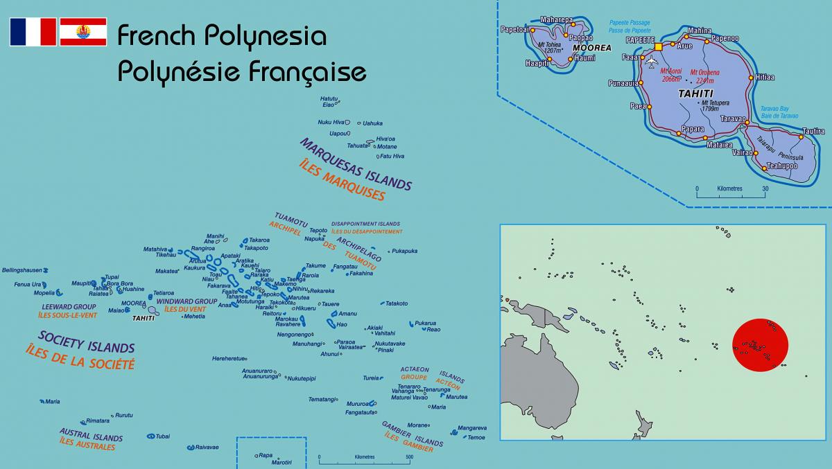 Карта мира полинезия