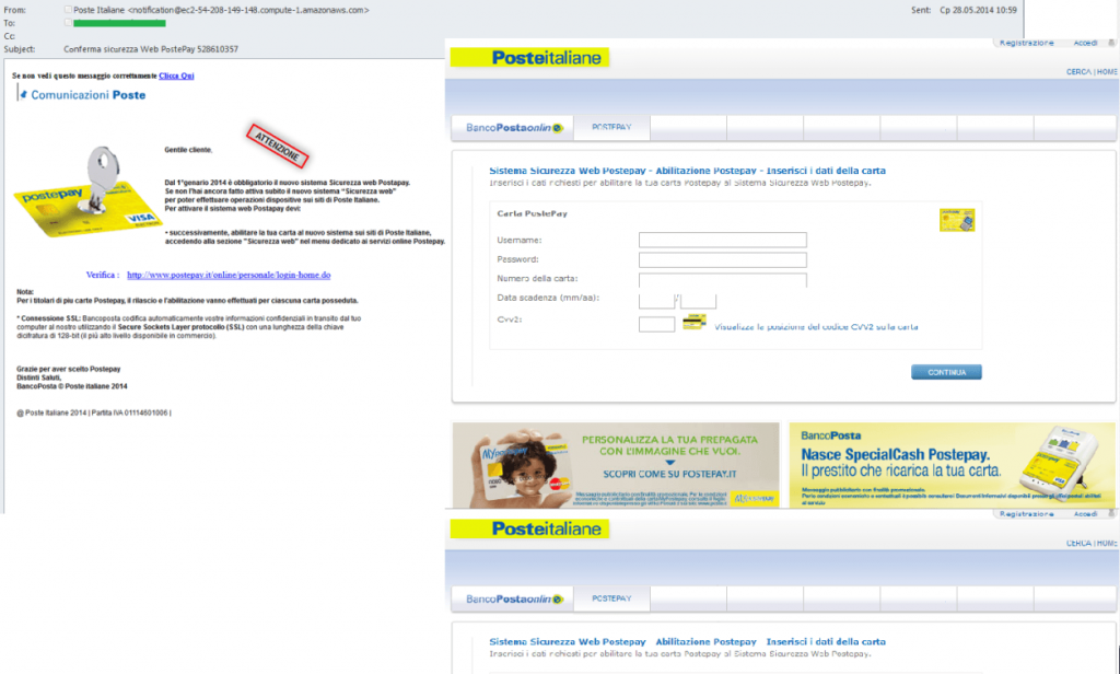 Attacchi di phishing nei confronti dei clienti di Poste Italiane
